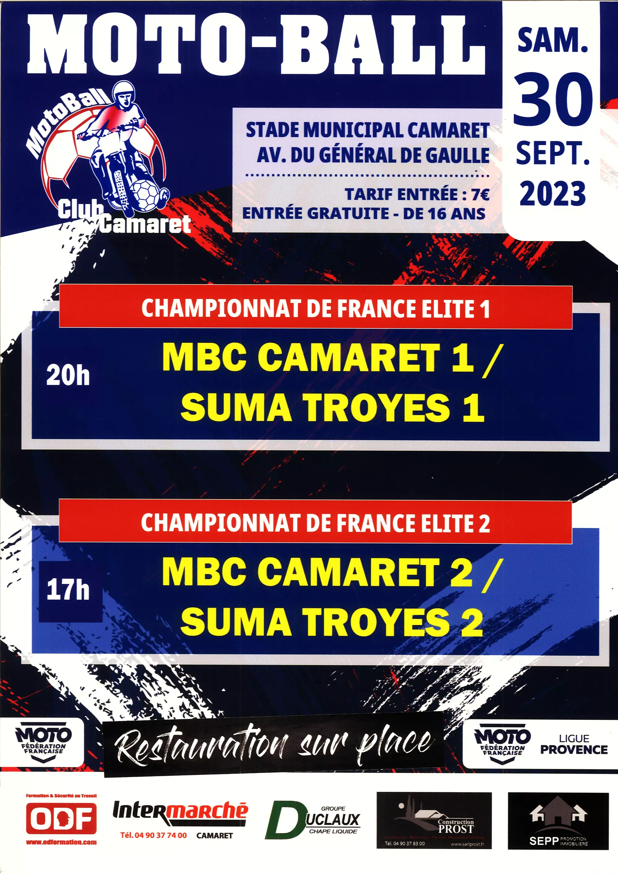 Moto-Ball Club Camaret / SUMA News ce samedi 30 septembre 2023 pour la dernière journée du Championnat de France de moto-ball