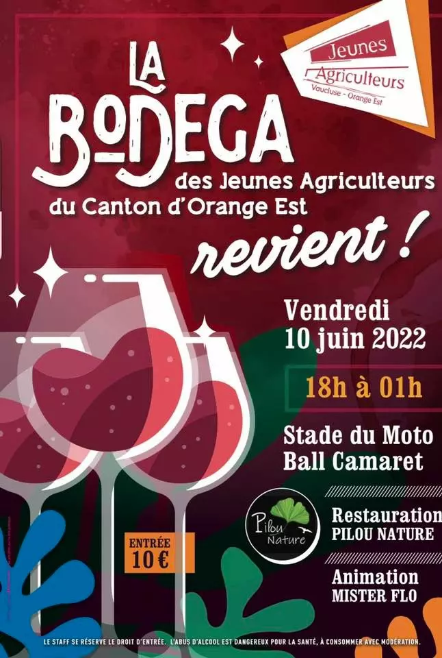 La Bodéga des Jeunes Agriculteurs Vaucluse est de retour le vendredi 10 juin 2022 à Camaret !