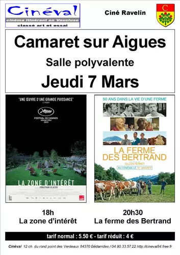 Ciné Ravelin vous propose deux séances ce jeudi 7 mars 2024