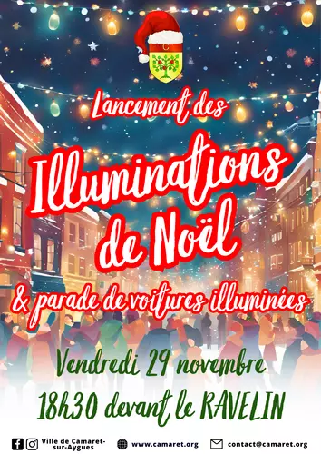 Lancement des illuminations de Noël et parade de voitures illuminées le vendredi 29 novembre à 18h30 devant le Ravelin