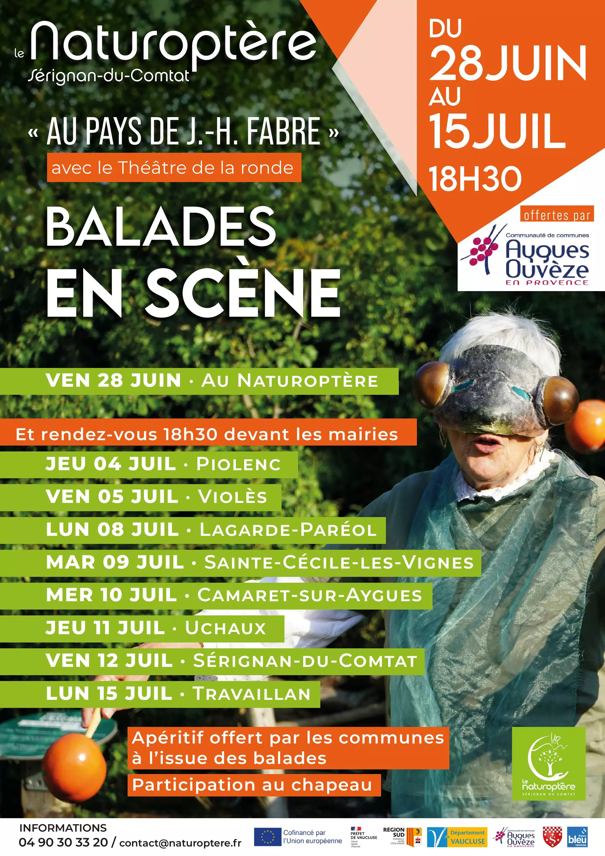 Passage de la troupe des « Balades en scène » le mercredi 10 juillet à partir de 18h30 devant la mairie de Camaret