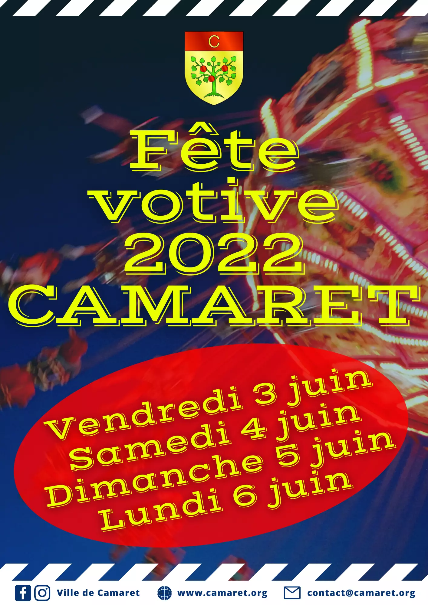 Fête votive 2022 à Camaret du vendredi 3 au lundi 6 juin 2022