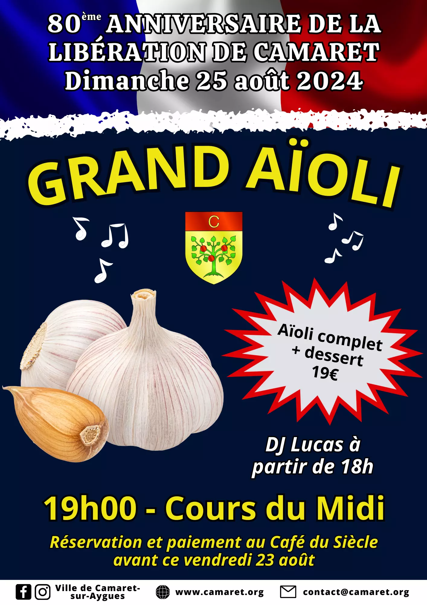 Grand Aïoli ce dimanche 25 août à partir de 19h00 sur le cours du Midi