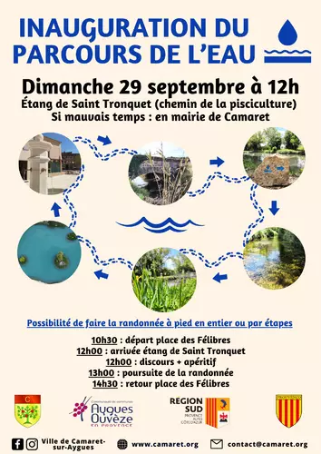 Inauguration du parcours de l'eau le dimanche 29 septembre à 12h00 à l'étang de Saint Tronquet