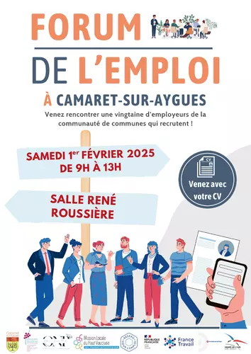 Forum de l'emploi le samedi 1er février 2025 de 9h00 à 13h00 à la salle René Roussière