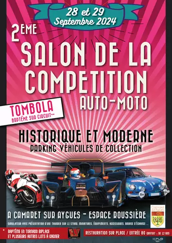 2ème salon de la compétition Auto-Moto les 28 et 29 septembre 2024 à l'Espace René Roussière