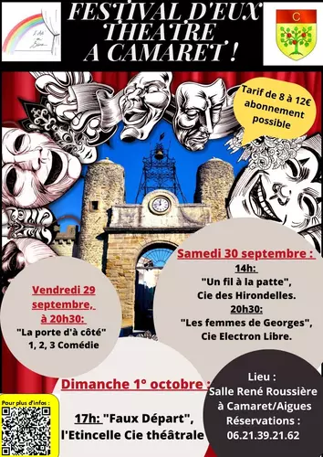 Festival d’eux : théâtre à Camaret du vendredi 29 septembre au dimanche 1er octobre à la salle René Roussière