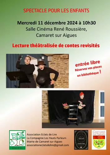 Spectacle pour les enfants le mercredi 11 décembre 2024 à 10h30 à la salle de cinéma René Roussière