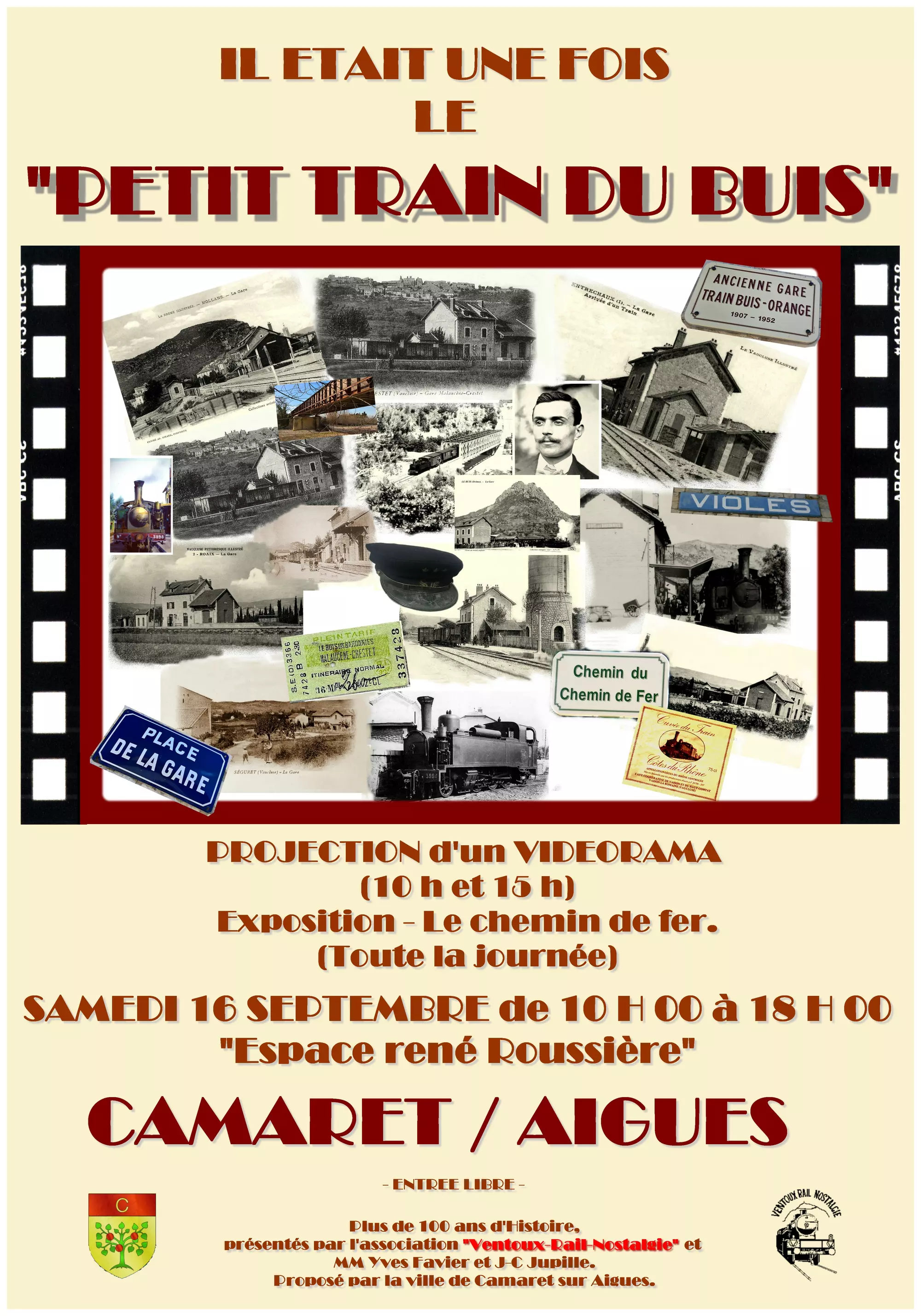 Exposition « Il était une fois le petit train du Buis » le samedi 16 septembre de 10h à 18h à la salle René Roussière