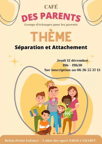 Café des parents organisé par le Relais Petite Enfance (RPE) le jeudi 12 décembre de 18h00 à 19h30 à la Maison Pour Tous