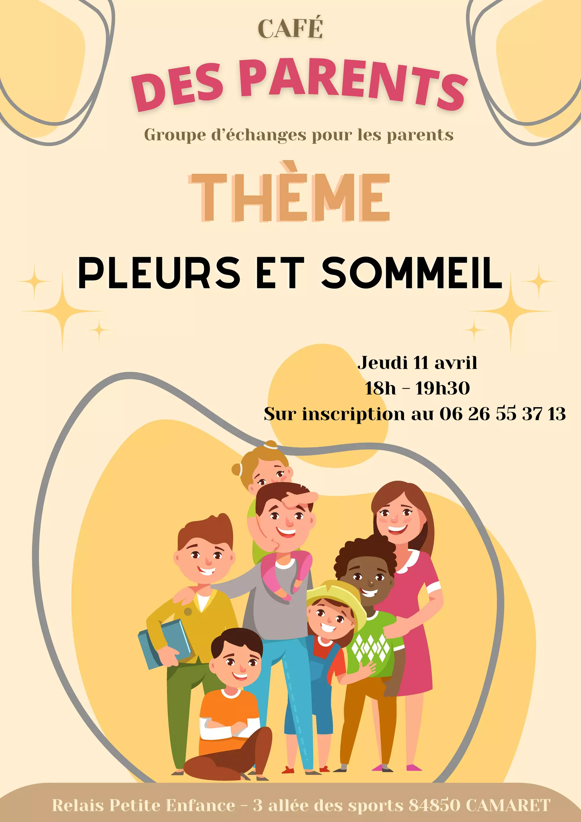 Café des parents organisé par le Relais Petite Enfance (RPE) le jeudi 11 avril de 18h00 à 19h30 à la Maison Pour Tous