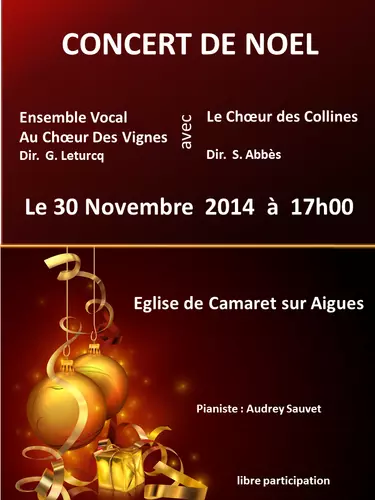 CONCERT DE NOËL DIMANCHE 30 NOVEMBRE