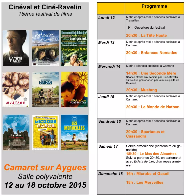 15° FESTIVAL DE CINEMA DE CAMARET