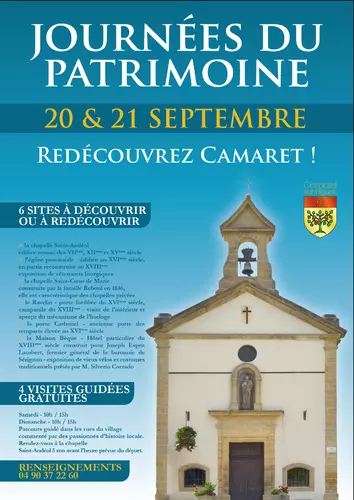 JOURNEES DU PATRIMOINE LES 20 ET 21 SEPTEMBRE