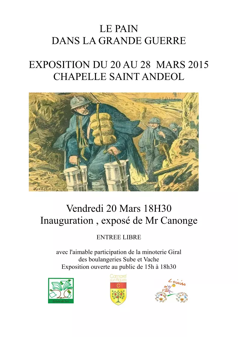 EXPOSITION "LE PAIN DANS LA GRANDE GUERRE"