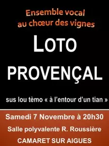 LOTO PROVENCAL DE L'ENSEMBLE VOCAL AU CHŒUR DES VIGNES