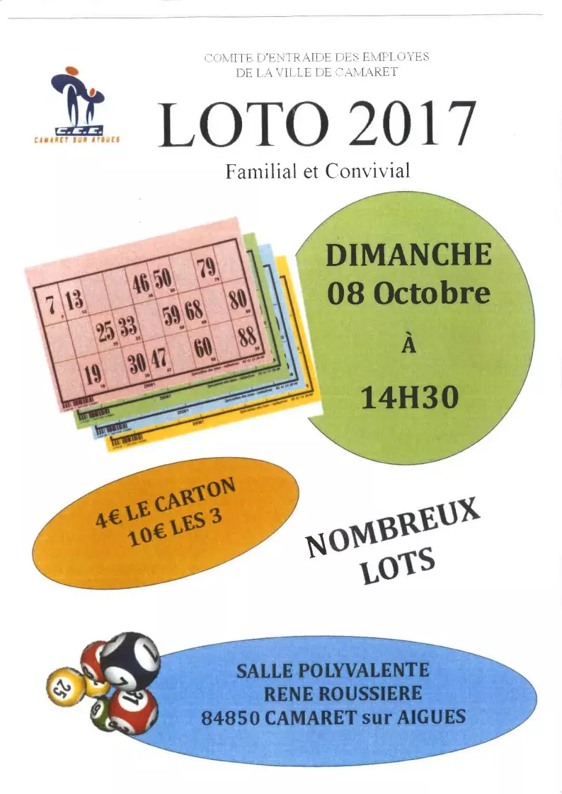 LOTO DU COMITÉ D'ENTRAIDE DE LA MAIRIE