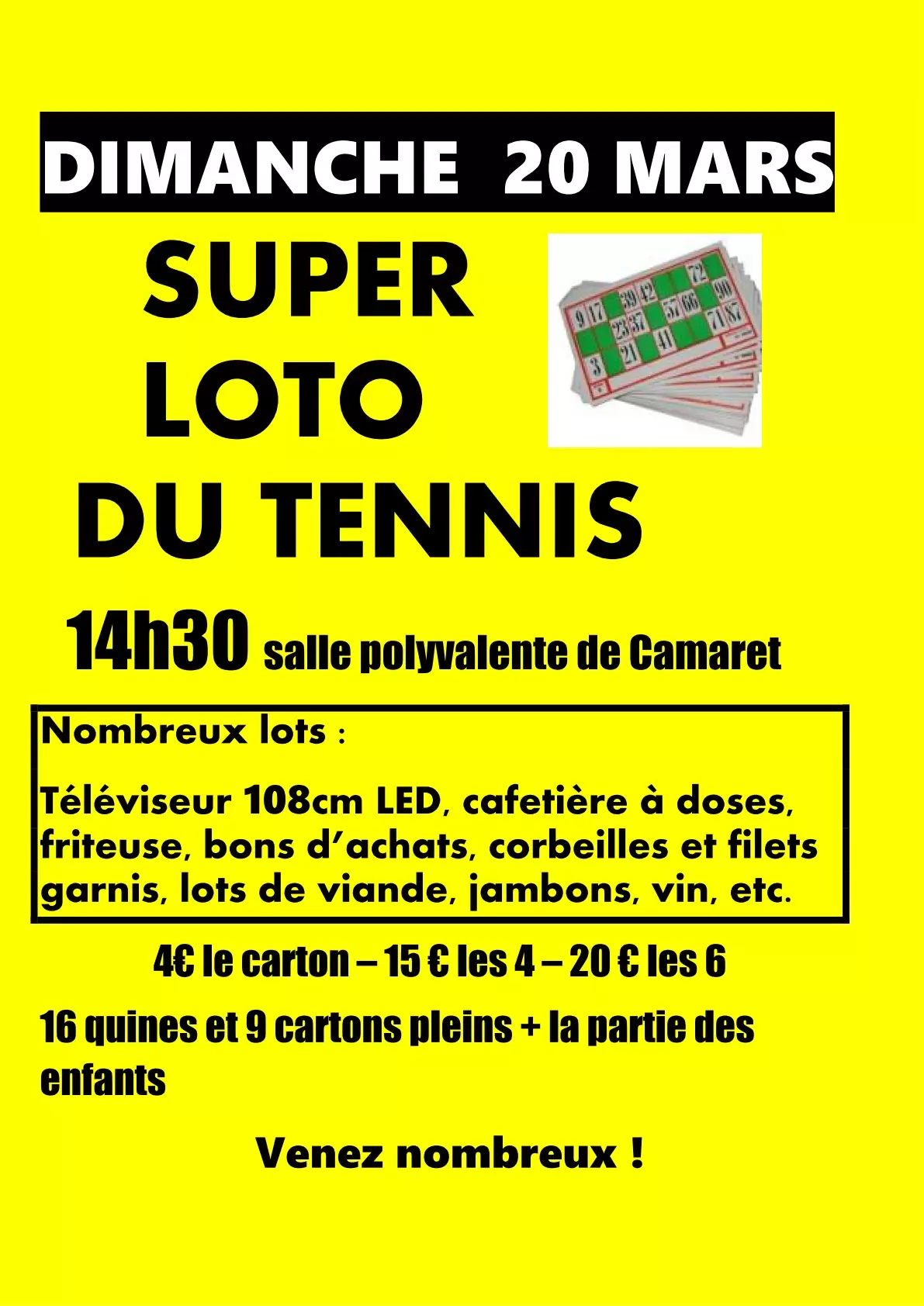 SUPER LOTO DU TENNIS