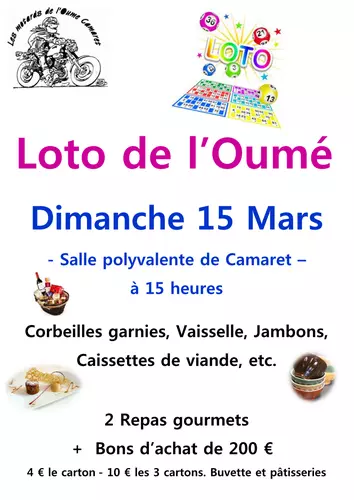 LOTO DE L'OUME. DIMANCHE 15 MARS A 15h