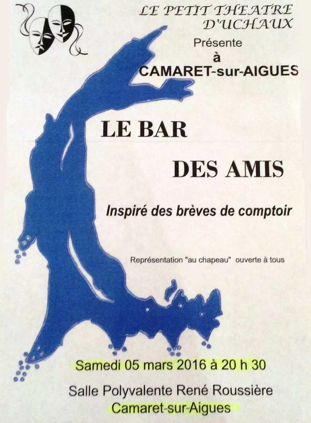 SOIRÉE THÉÂTRALE A CAMARET LE 5 MARS