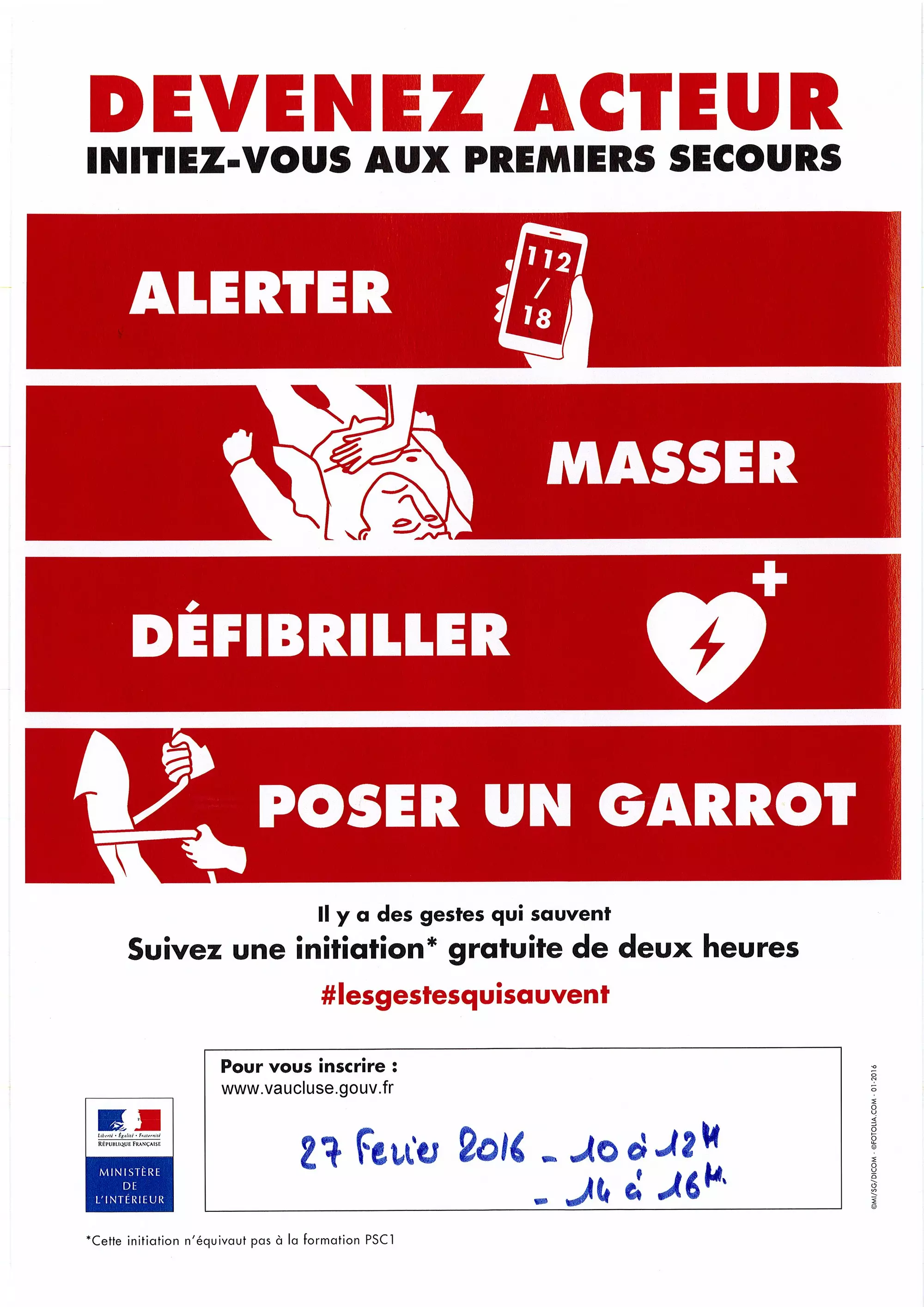 APPRENEZ LES PREMIERS GESTES QUI SAUVENT !