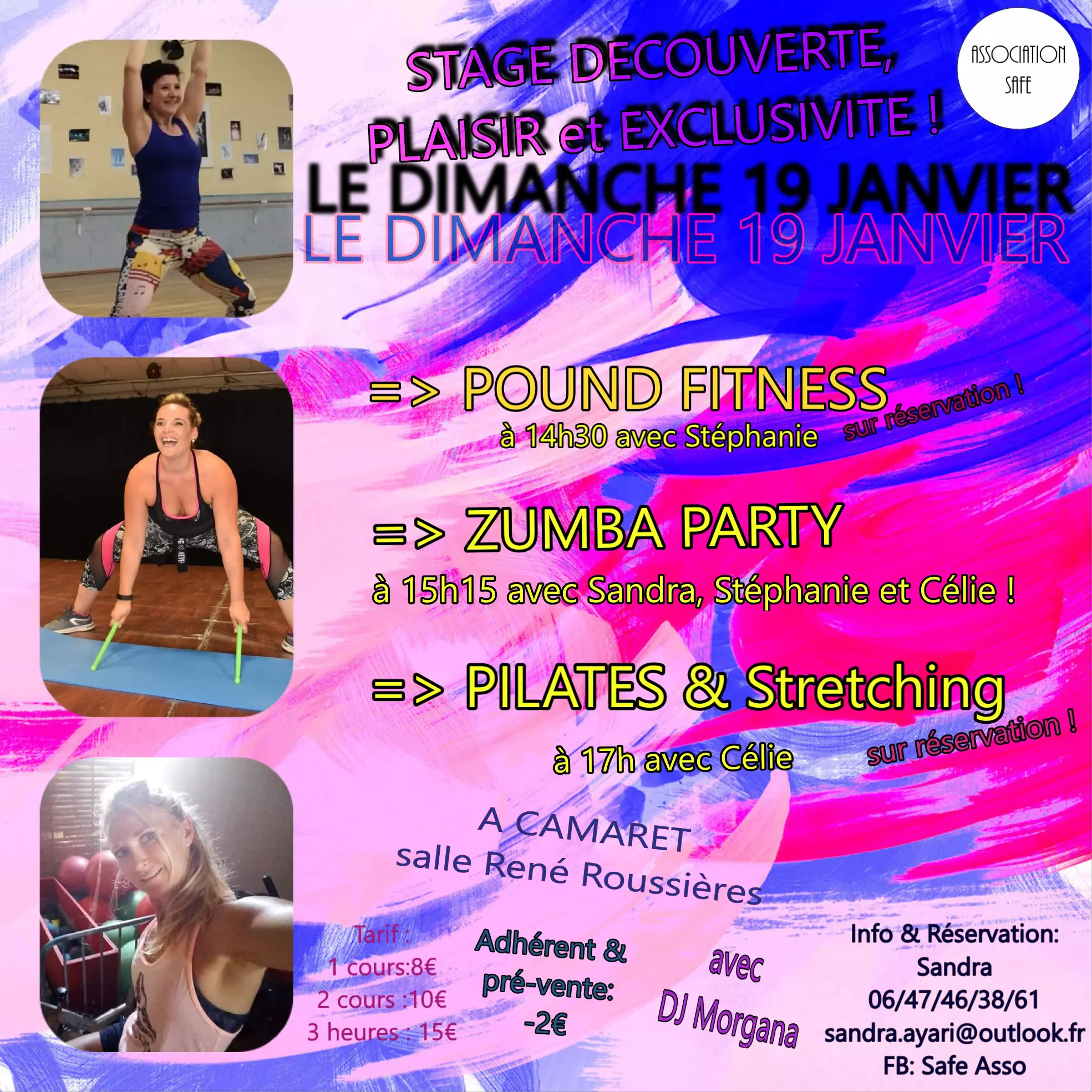 Stage de découverte "Pound fItness, zumba et pilates"