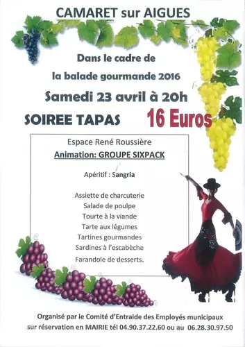 SOIRÉE TAPAS LE 23 AVRIL