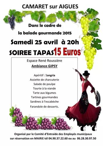 SOIREE TAPAS - SAMEDI 25 AVRIL