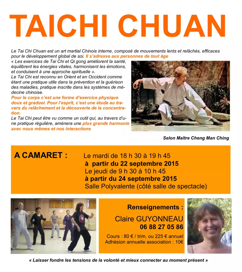 TAICHI CHUAN : REPRISE DES COURS LE 22 SEPTEMBRE