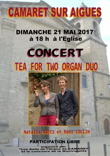 "TEA FO TWO ORGAN DUO" EN CONCERT A CAMARET LE 21 MAI