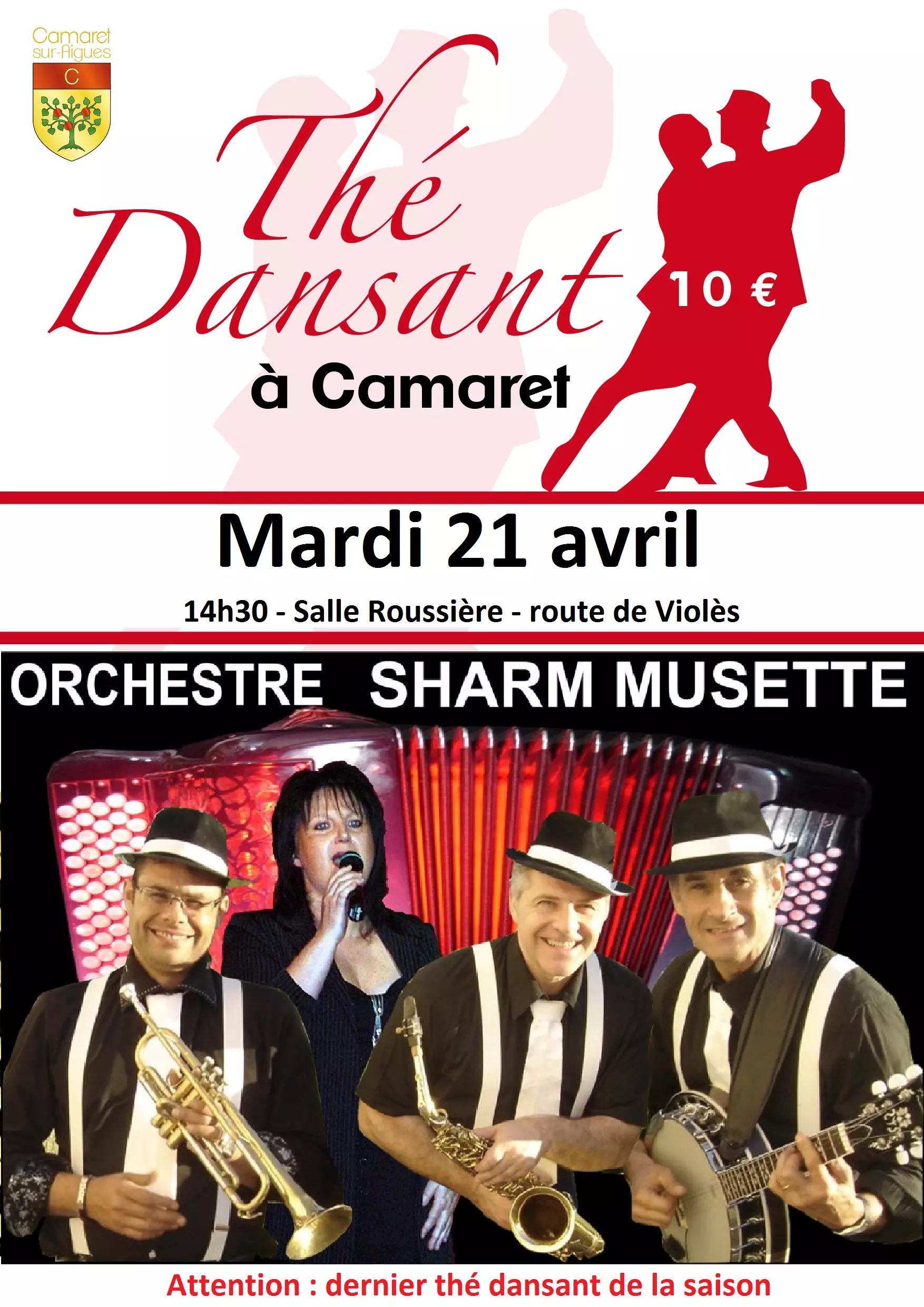 THE DANSANT A L'ESPACE ROUSSIERE MARDI 21 AVRIL