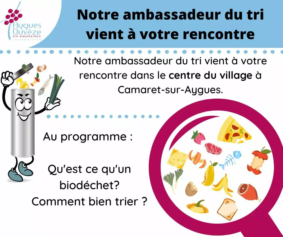 Informations de la Communauté de communes Aygues Ouvèze en Provence concernant la campagne du tri des bio-déchets