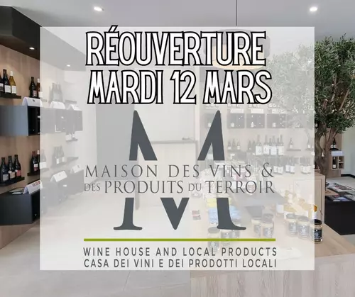 Réouverture de la Maison des vins et des produits du terroir de Camaret-sur-Aygues le mardi 12 mars !