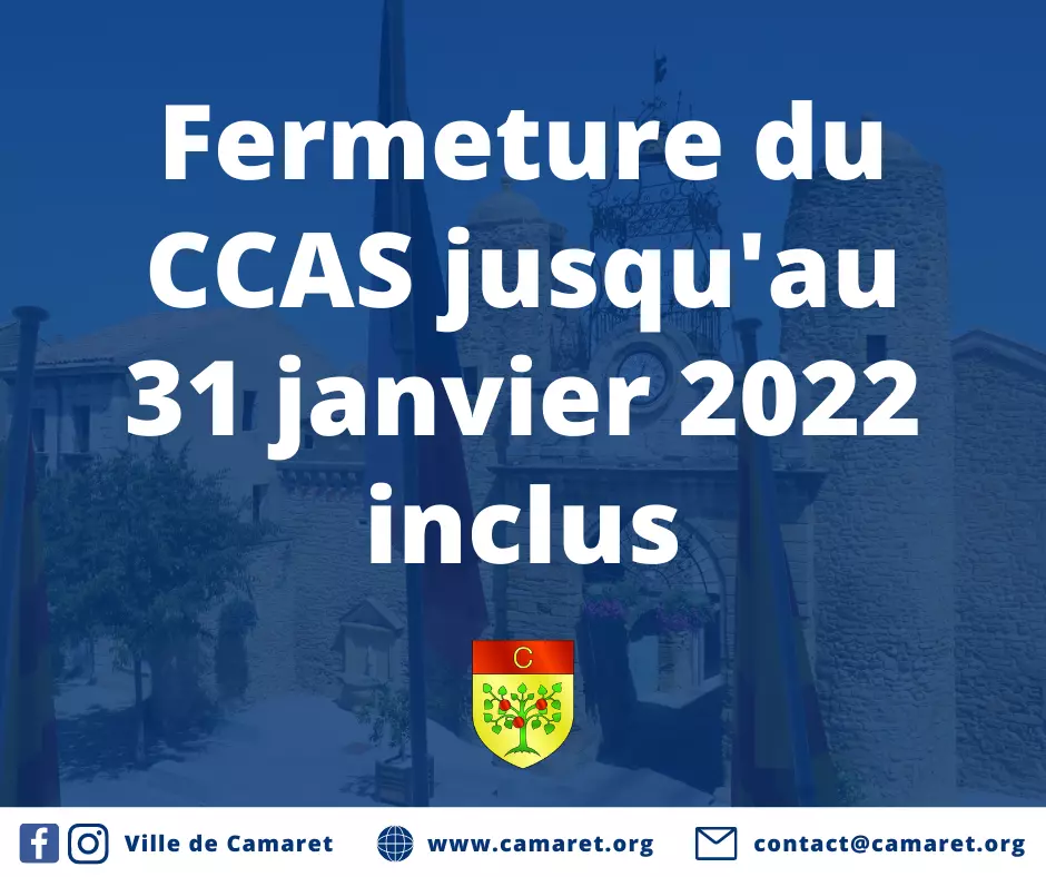 Fermeture du CCAS jusqu'au 31 janvier 2022 inclus