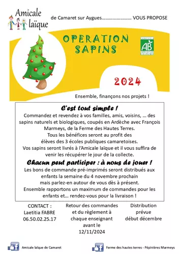 Opération sapins de Noël de l'Amicale Laique de Camaret