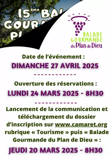 15ème Balade Gourmande du Plan de Dieu. 3 dates à retenir !