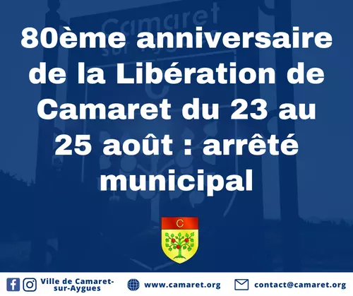 80ème anniversaire de la Libération de Camaret du 23 au 25 août : arrêté municipal