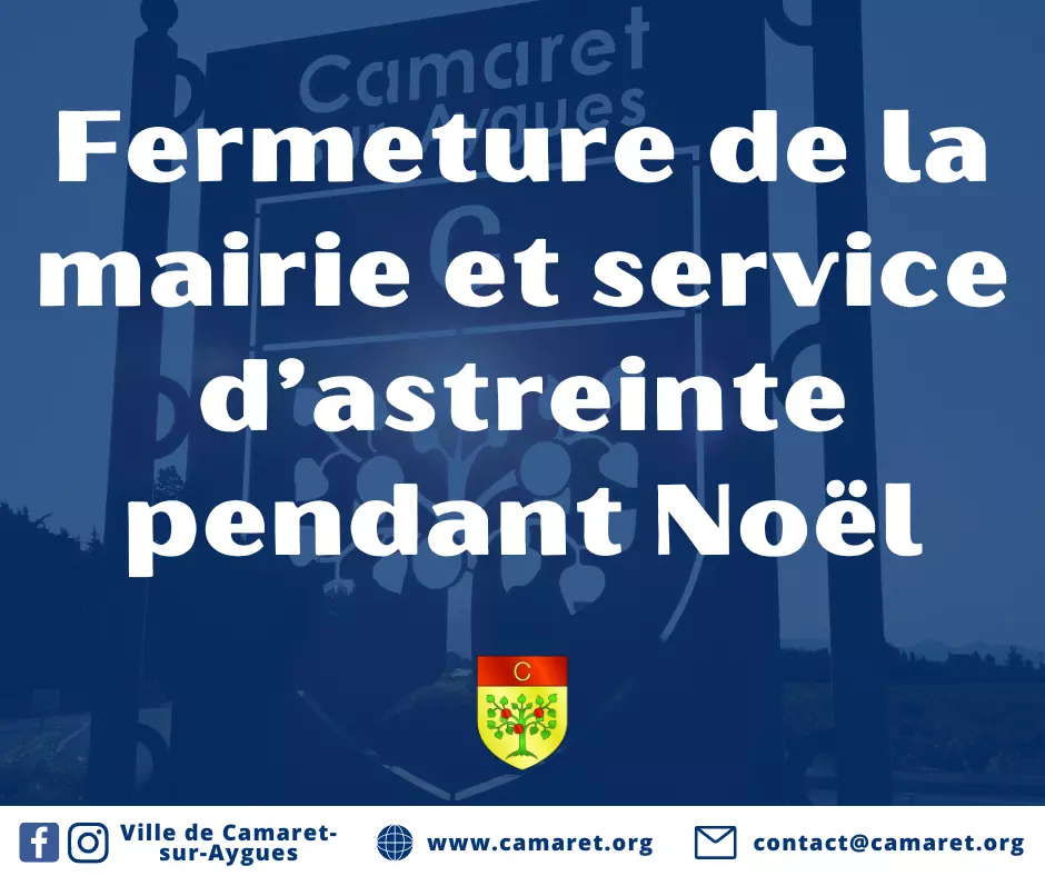 Fermeture de la mairie et service d’astreinte pendant Noël