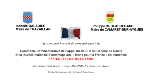 Journée Nationale d'Hommage aux « Morts pour la France » en Indochine et Appel du 18 juin 1940