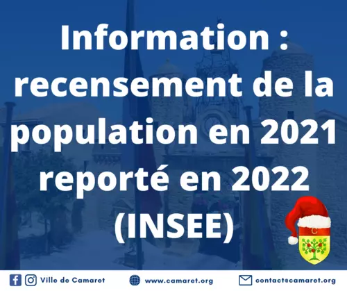 RECENSEMENT DE LA POPULATION EN 2021 REPORTÉ EN 2022 (INSEE)